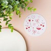 Big Dot of Happiness 25 Ct Drinks with the Girls Coasters, 4-Inch Disposable Round Paper Coasters, Bows, Hearts, Cherries, Galentine’s Day or Birthday - 2 of 4