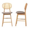 Baxton Studio 2pc Darrion Fabric and Wood Counter Height Barstools Gray/Natural Oak/Light Brown: Upholstered Island Seating - 4 of 4