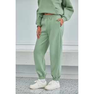 Attraco Women's Fallfreshness Unisex Airplane Model Travel Sweatpants Fleece Lined Waistband with Side Pockets Sport Pants - 1 of 4