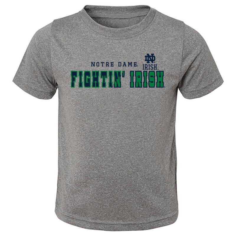 NCAA Notre Dame Fighting Irish Boys&#39; Heather Gray Poly T-Shirt, 1 of 2