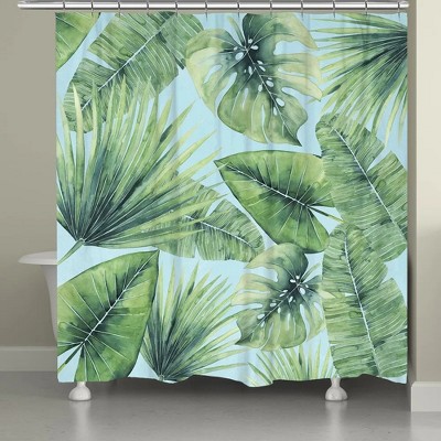 Laural Home Tropical Palm Tree Leaves Shower Curtain