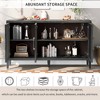 VYNXARIA Wood Storage Cabinet with Three tempered glass doors and Adjustable Shelf,Suitable for living room, study and entrance,Black - 4 of 4