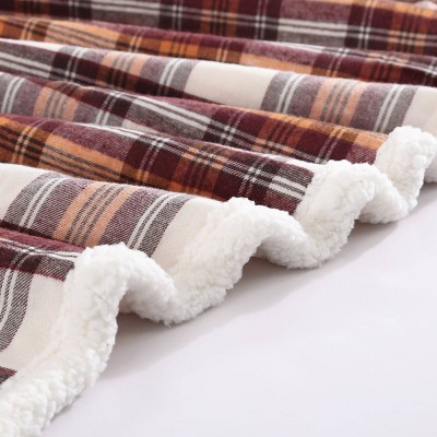 Cozy Cabin 50"x60" Red Plaid Sherpa Fleece Reversible Throw
