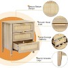 Nasitip Boho Nightstand Cabinet with 3 Natural Rattan Drawers, Bedside Table with Storage Drawers for Home Office - 2 of 4
