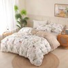 Queen Size 100 Cotton Floral Duvet Cover Set, 3 - PC, Breathable with Zipper Corner Ties - 3 of 4