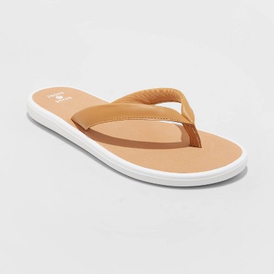 tan flip flops womens