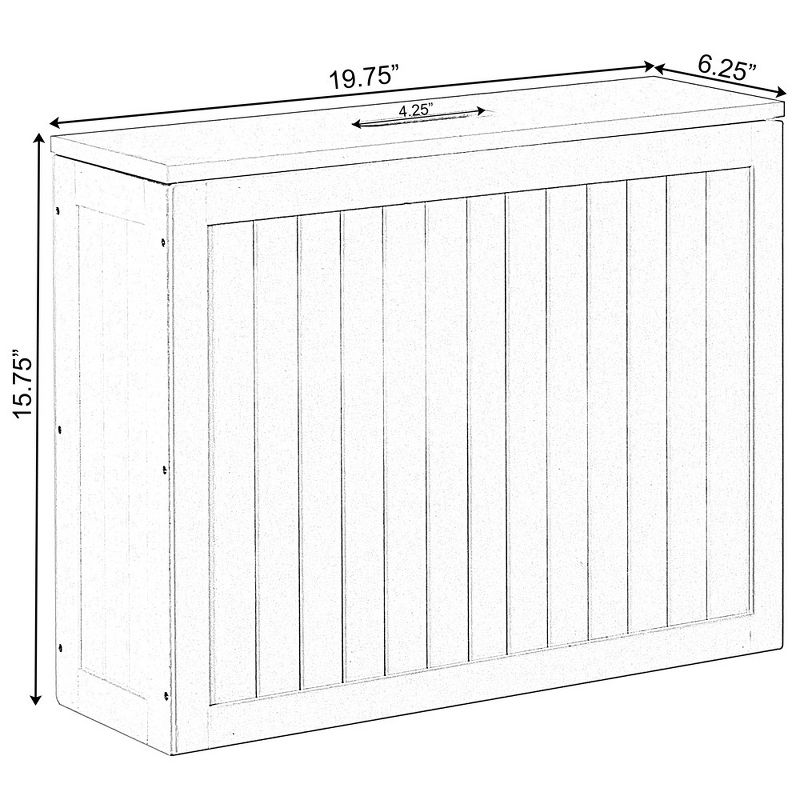 Wooden White Finish Storage Box with Cover, Small Storage Laundry Hamper, 4 of 7