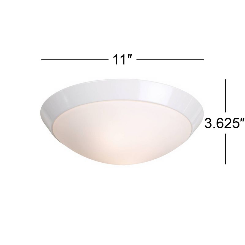 360 Lighting Davis Modern Ceiling Light Flush Mount Fixture 11" Wide White Ring Frosted Glass Dome Shade for Bedroom Kitchen Living Room Hallway House, 3 of 6