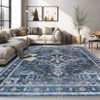 Fulvari Area Rugs for Living Room Machine Washable Non Slip Vintage Retro Rugs Low Pile Lightweight Chenille Print Rug - 2 of 4