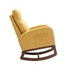 High Backrest Glider Rocking Chairs with Solid Rubber Wood Base Armrest for Living Room Bedroom - 4 of 4