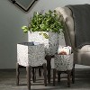 Sullivans Flourish Square Metal Planter Set of 3, 25"H, 20"H & 15.24"H Gray - 3 of 4