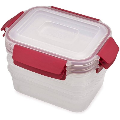 Joseph Joseph 6pc Nest Lock Food Storage Container Set Red