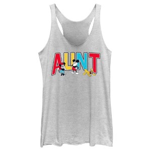 Women's Mickey & Friends Aunt Collegiate Racerback Tank Top - 1 of 4