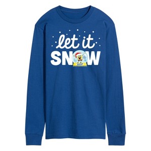 Men's - SpongeBob SquarePants - Let It Snow Long Sleeve Graphic T-Shirt - 1 of 4