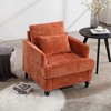 29.53'' Chenille Fabric Tufted Mid-Century Modern Armchair with Scooped Arms, Solid Wood Frame and Removable Cushion - 4 of 4