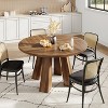Round Dining Table for 4-6, 47" Wood Kitchen Dinner Table with Sturdy Base Pedestal for Living Room, Apartment - 2 of 4