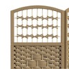 NicBex 5.6' Tall 4-panel Room Divider Folding Privacy Screen for Room Separation, Wave Fiber Freestanding Wall Partition, Natural Wood - 4 of 4