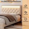 Platform Bed Frame, Modern Upholstered Bed Frame with Adjustable Headboard, Built-In Charging Station - 3 of 4