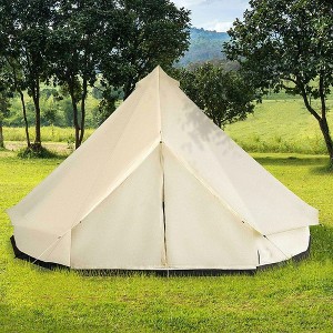 Resenkos 16.5’x16.5'x10' 10-Person Waterproof Camping Yurt Tent, Unique Style, Spacious Interior & Breathable Design Beige - 1 of 4
