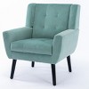 Modern Soft Velvet Accent Chair with Curved Back for Living Room,Arm Chair with Metal Legs,Upholstered Accent Chair for Home Office-Koiai - 3 of 4