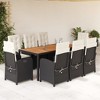 vidaXL Garden Dining Set Black and Cream PE rattan and solid acacia wood - 2 of 4
