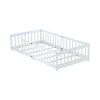 Whisen Twin Size Montessori Floor Platform Bed with Built-in Book Storage Rack on Headboard - 3 of 4