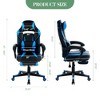 Gaming Chair, Gaming Chair with Footrest and Massage Lumbar Support, Ergonomic Design, High-Back PU Leather Recliner with Headrest, 360° Rotation - 2 of 4