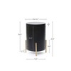 LuxenHome Black MDF Round Side Table, 21.8” Tall with Metal Stand & Storage - 4 of 4
