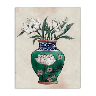 Stupell Industries Floral Oriental Vase, 16" x 20"