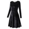 Clearlove Women's A-Line Velvet Dress Scoop Neck Slim Flowy Swing Solid Party Dress - 2 of 4