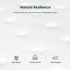 CSBDHOME 12 Inch Medium Firm Hybrid Mattress for Pressure Relief, Strong Edge Support, Wavy Pattern - 1 of 4