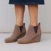 Dunes Women's Zoey Wedge Bootie, Soft Vegan Suede, Easy Slip-On Design, Memory Foam, Wide Widths Available - 3 of 4