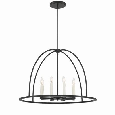 Abbott 8-Light Black Crystal Candle Chandelier