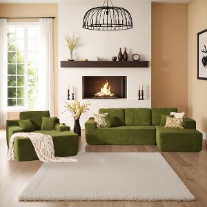 XIZZI Modular Sectional Sofa Couch, L/U-Shape Upholstered Couch, Modern Minimalist Couches for Living Room, Free Combination Deep Seat Corner Couch - 1 of 4