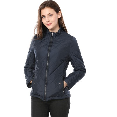 INSPIRE CHIC Women's Stand Collar Lightweight Quilted Jacket Blue X-Small — фото 2