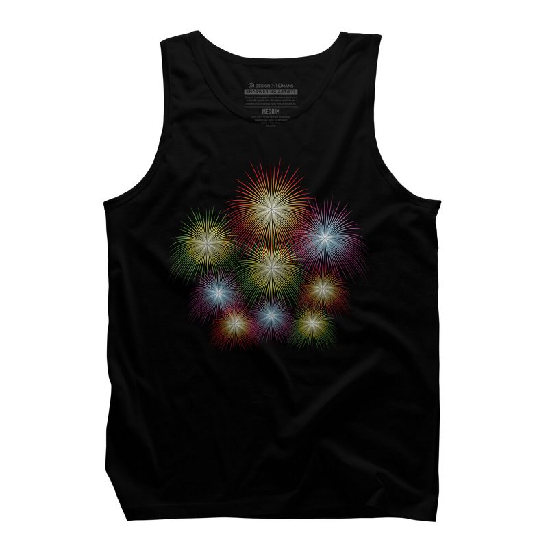 Men's Design By Humans July 4th Fireworks Display By  Tank Top, 1 of 3
