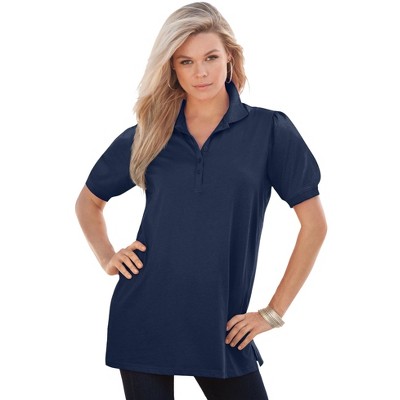 Roaman's Women's Plus Size Polo Ultimate Tee