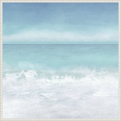 Tranquil Ocean Waves Beach II White Framed Canvas Print