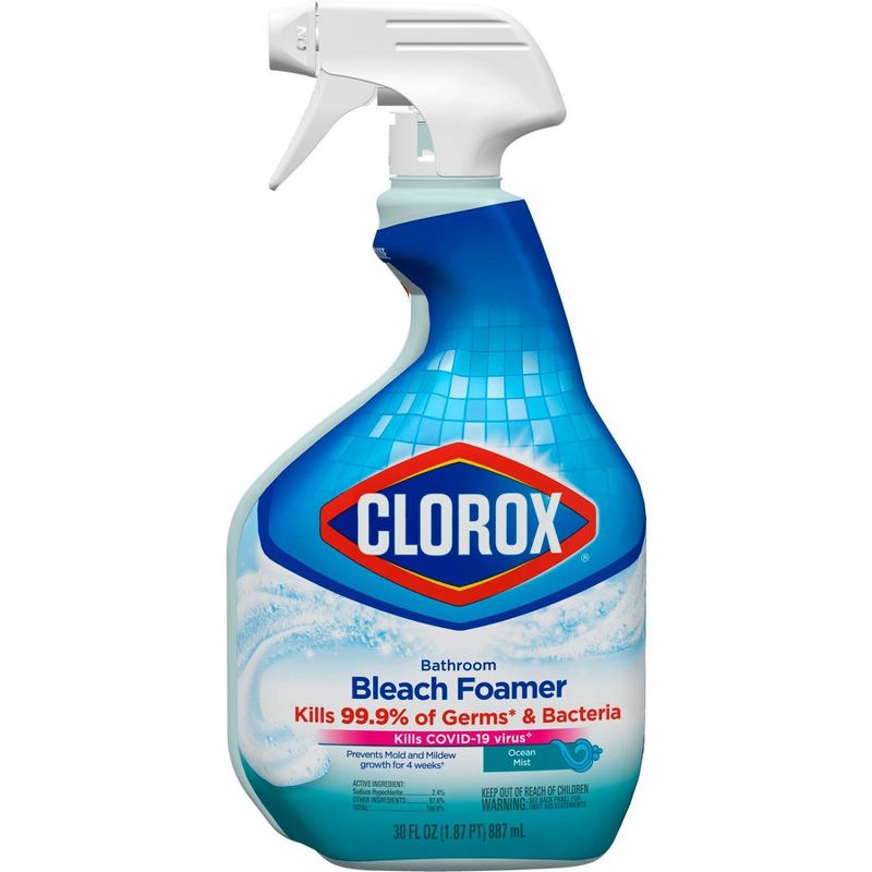 Clorox Bathroom Foamer with Bleach Spray Bottle Ocean Mist - 30 fl oz, 3 of 9