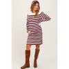 Pinkblush Burgundy Striped Button Accent Maternity Mini Sweater Dress - 3 of 4