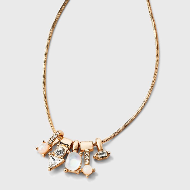 Snake Chain Charm Necklace - A New Day™ Gold
