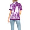 LA LEELA Women's Summer Casual Beach Hawaiian Blouse Shirt V Neck Blouses Short Sleeve Button Up Dress Tops Tee Shirts for Women M Tie Dye, Violet - 3 of 4