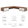 Modway Transmit 55" Wall Mount Corner Wood Office Desk – Mid-Century Modern Writing Desk with Cable Management - 2 of 4