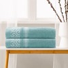 Unique Bargains Durable Soft Absorbent Quick Dry Cotton Bath Towel for Gym SPA and Yoga 2 Pcs - 3 of 4