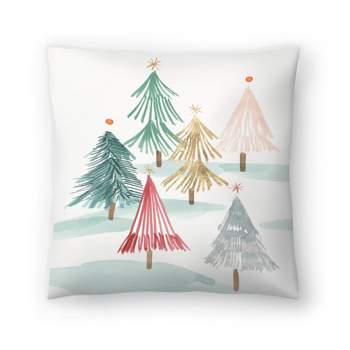 Christmas Trees I by Pi Holiday Collection -  14" x 14" Throw Pillow - Americanflat