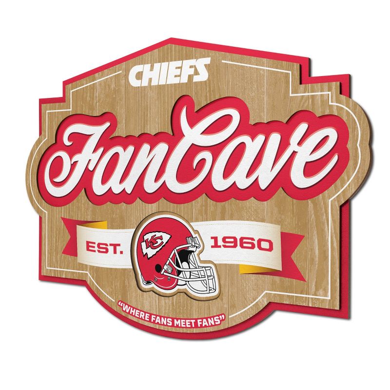 NFL Kansas City Chiefs Fan Cave Sign, 1 of 5
