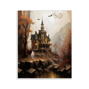 Stupell Industries Haunted Castle with Ghost Wall Plaque Art - 1 of 4