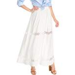 Allegra K Women's Lace Insert Vintage Swing A-Line Maxi Skirt with Elastic Waist