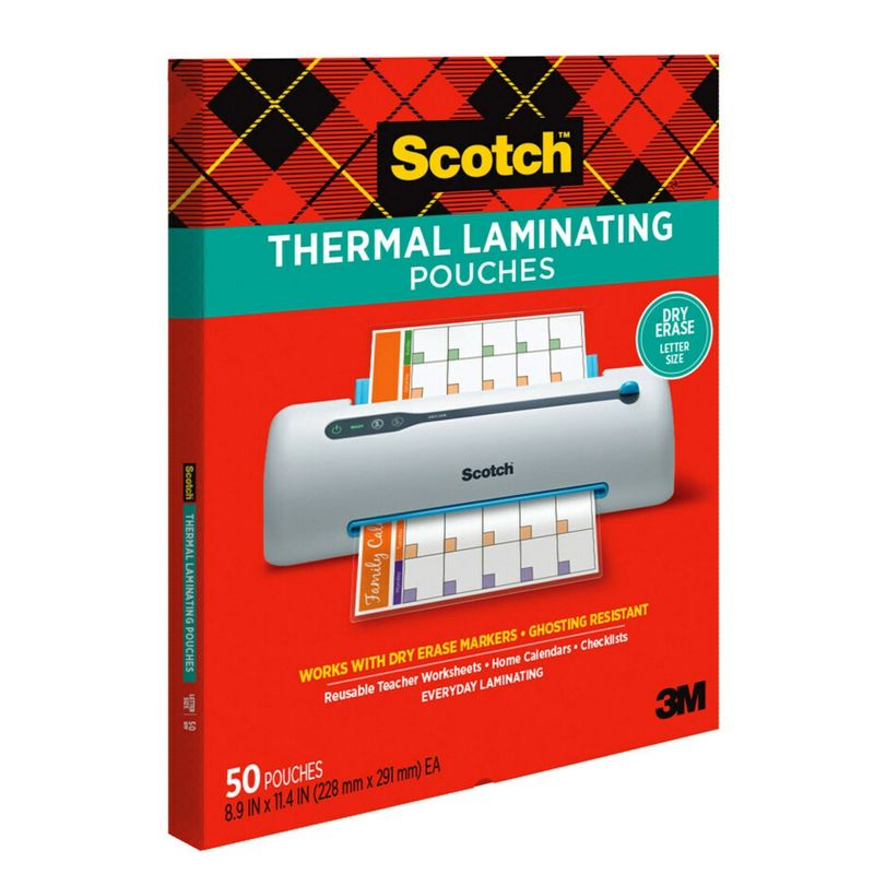 Scotch® Dry Erase Thermal Laminating Pouches - 50 Count, 1 of 8