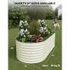 2 Pack Galvanized Raised Garden Beds, Open-Base Rust-Proof Planters, Easy Assembly Steel Boxes, Green/White - 3 of 4